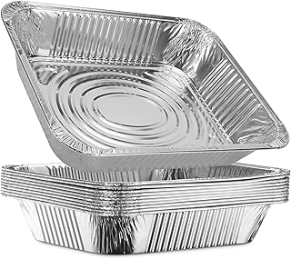 Thickened 9"x13"Aluminum Foil Pans (10 Pack) - Disposable Steam Table Pans for Baking, Cooking, Roasting Food Prep - Deep 2.5" Full Size Hotel Pan, Freezer Oven Safe, Durable To-Go Containers