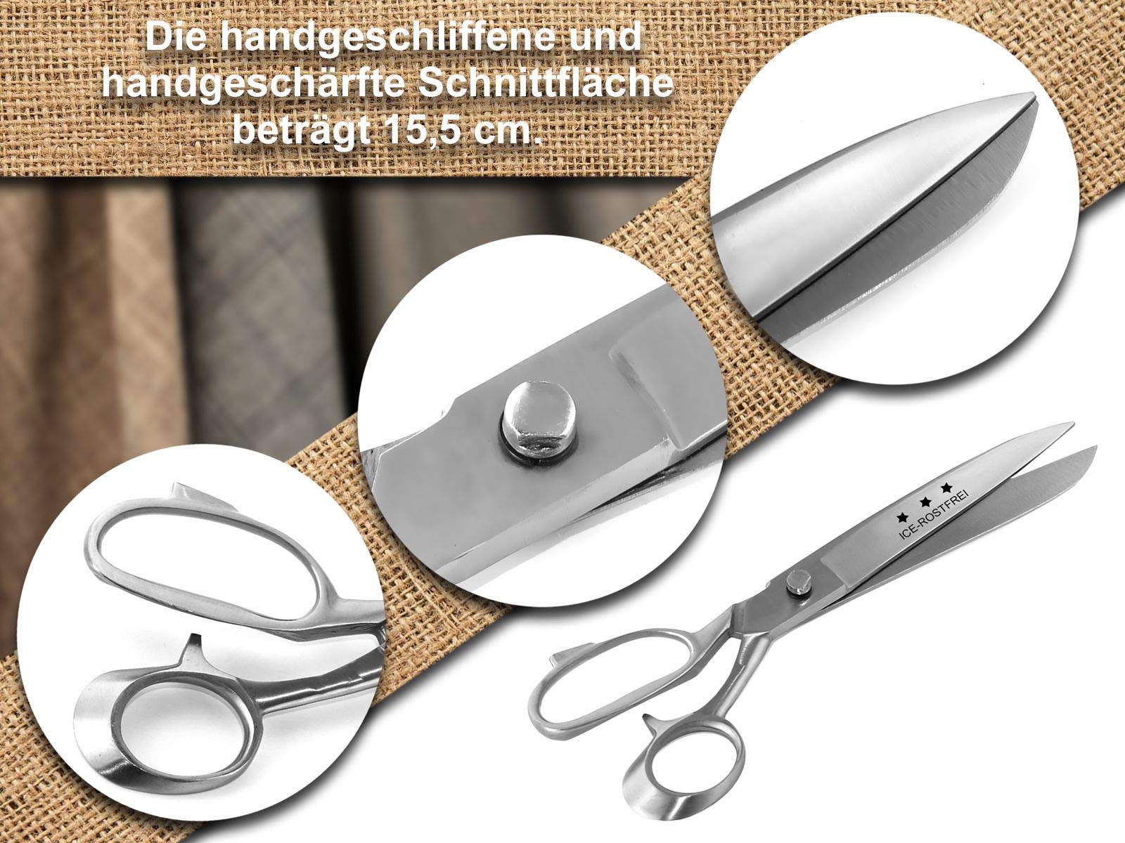 InstrumenteNrw EXTRA grote stofschaar kleermakersschaar roestvrij staal mat textielschaar 30 cm