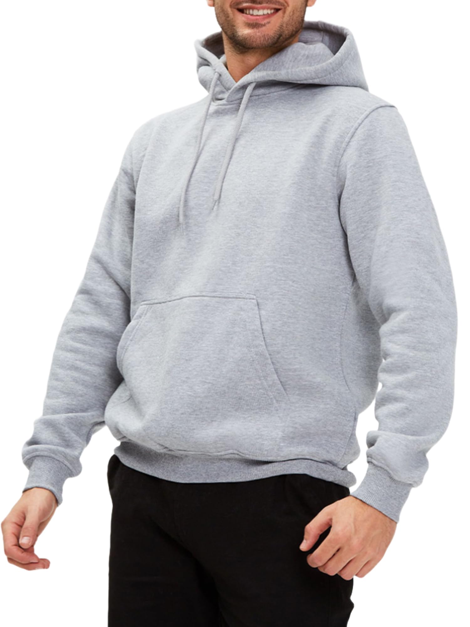 Men's Fleece Hoodie Pullover Long Sleeve Hooded Sweatshirt Drawstring Kangaroo Pocket Athletic Hoodies