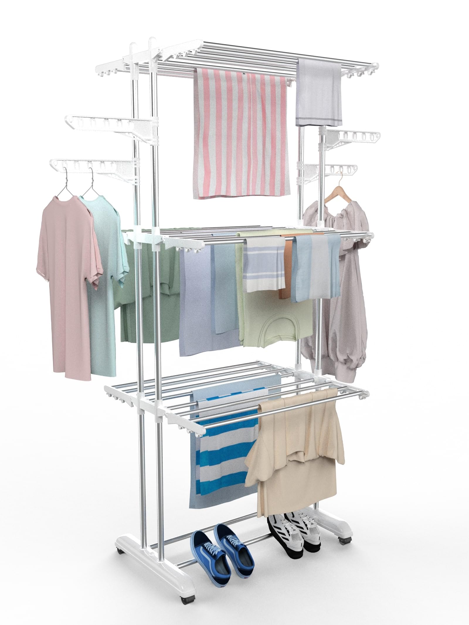 H Houseware Premium Heavy Duty Stainless Steel Foldable Cloth Drying Stand/Clothes Stand for Drying/Cloth Stand/Clothes Dryer/Laundry Racks with Wheels (1 Tier) (B0D9D3Z1X7) Amazon Price History, Amazon Price Tracker