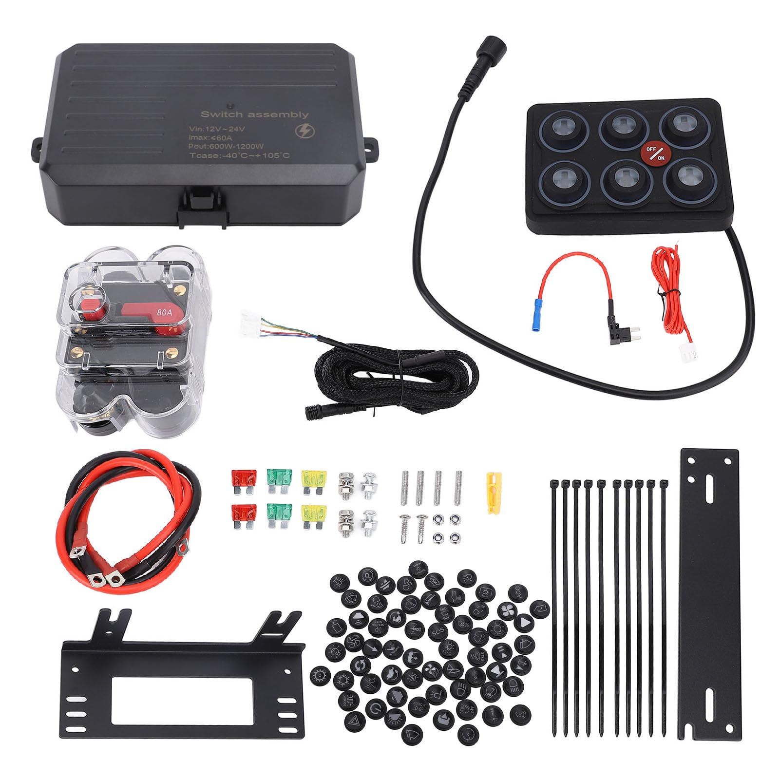 6 Panel Przełącznika Gangu RGB DC 12V do 24 V Auto Dimming IP68 Wodoodporne Obwód Sterujący Przekaźnik Systemowy dla Pickupu Samochodowego UTV ATV Boat Yacht