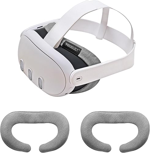 VR Cover for Meta Quest 3 - Washable Hygienic Cotton Cover (Dark Grey, 2 pcs)