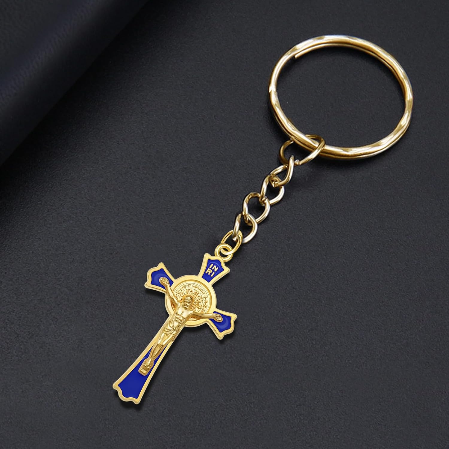 12Pieces 6Colors Metal Enamel Religion Saint Benedict Cross Charm Rosary Center INRI Crucifix Pendant for DIY Necklace Bracelets Key Chain Jewelry Making Supplies - Image 6