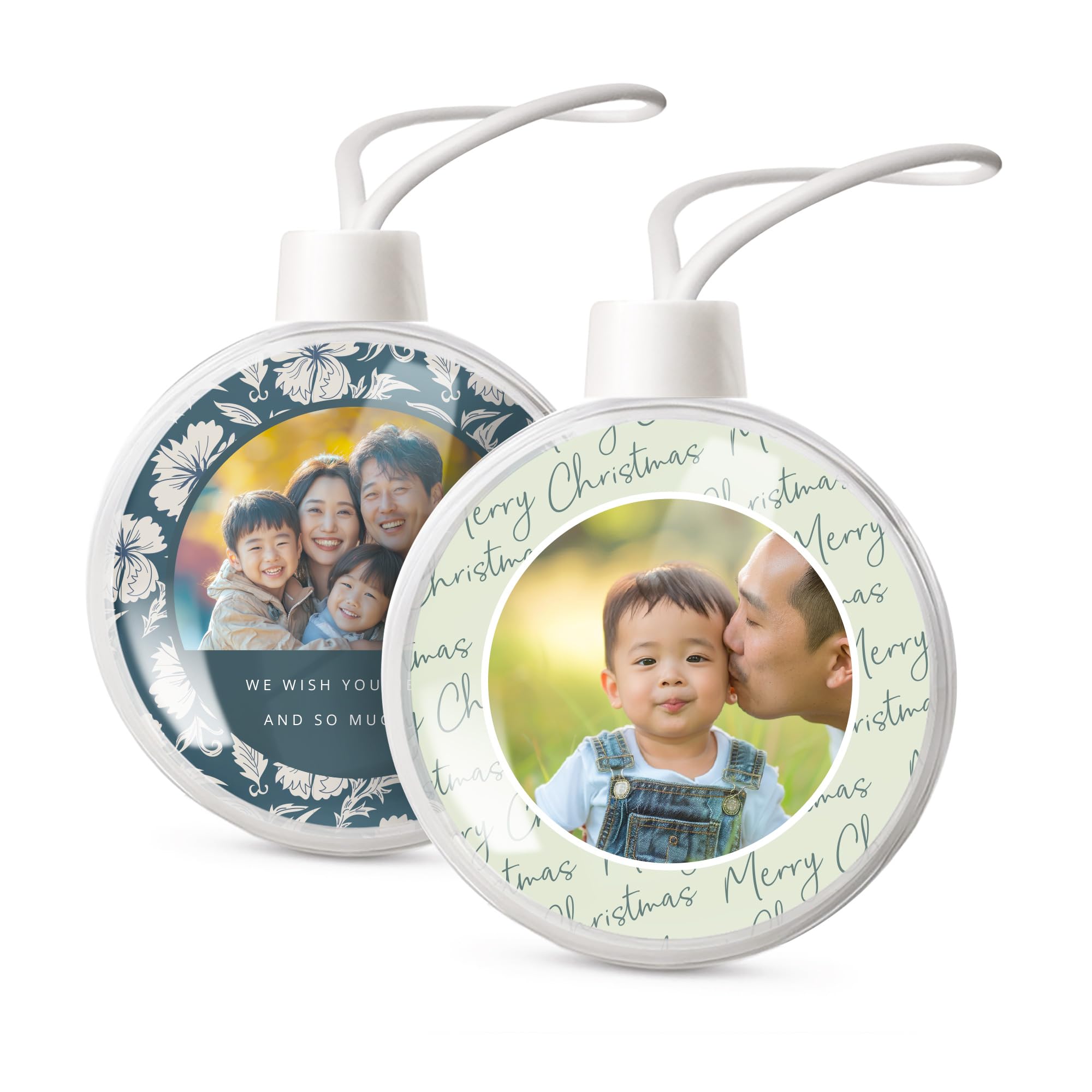 Boule de Noël lumineuse personnalisée en bois - Modèle Écureuils Boule de Noël lumineuse personnalisée en bois - Modèle Écureuils