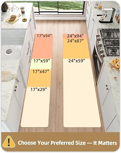 Miniatura 13 de Color&Geometry - Alfombras de cocina antideslizantes e impermeables Alfombra de cocina acolchada Alfombra antifatiga para pararse de 30 x 18
