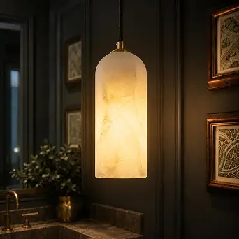 Natural Alabaster Pendant Light for Kitchen Island