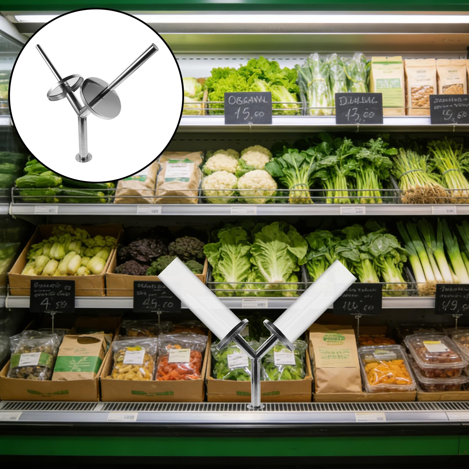 Soporte para Bolsas de Supermercado de Acero Inoxidable, Dispensador Montado en Pared, Compatible Rollos de Bolsas Plásticas para Uso Doméstico E Industrial, Optimiza Espacio