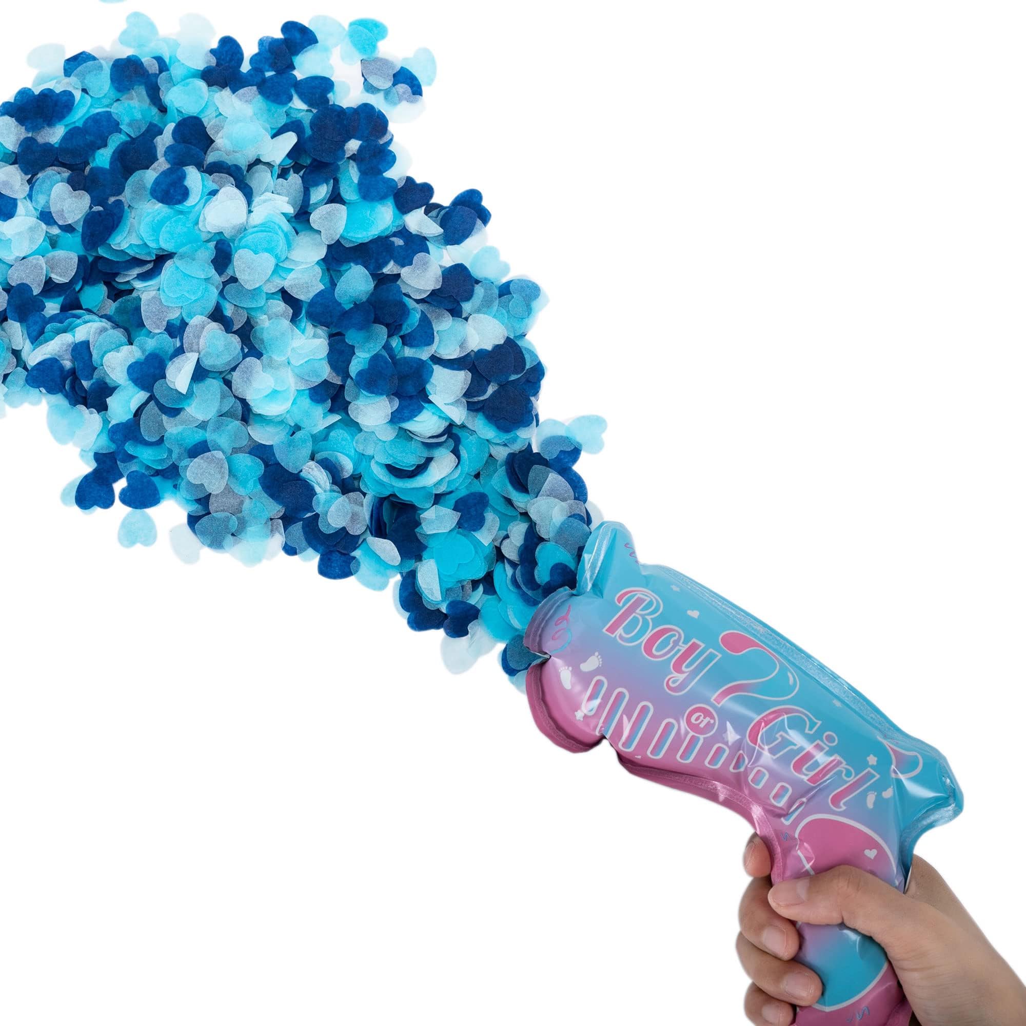 10pcs Gender Reveal Confetti Poppers Baby Boy Blue Items Decoration | boy or girl balloon salute gun he or she party supplies its a boy powder poppers items fire extinguisher easy for kids