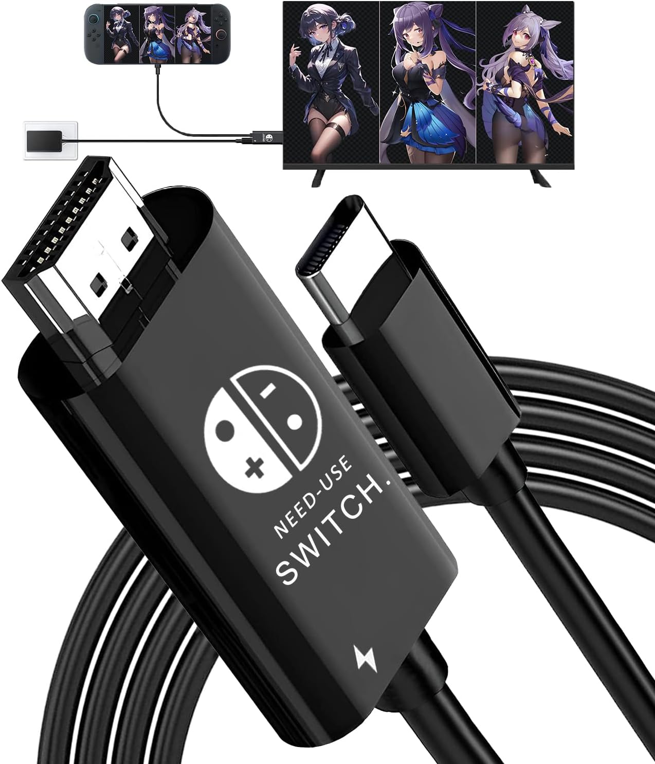 2025 Release, Switch2 Dock, TV Connection Output, Supports 22.1.0 (4K @ 60 Hz Resolution, HDMI Conversion, PD Charging Function, Direct TV Output), Switch 2, Switch 2 Adapter, Small, 0.8 inches (2 mm) Length, Travel, Business Trip, Convenient to Carry, Compatible with Swith, Switch2, Switch OLED, Steam Deck, Laptops, Tablets, Smartphones, and More (Black) )