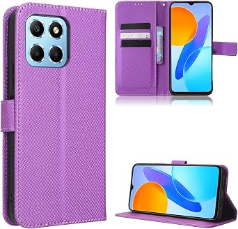 Case for Huawei Honor X8 5G Leather Case Cover,PU Leather flip Cover Case for Huawei Honor X6 4G VNE-LX1 Case Cover Purple