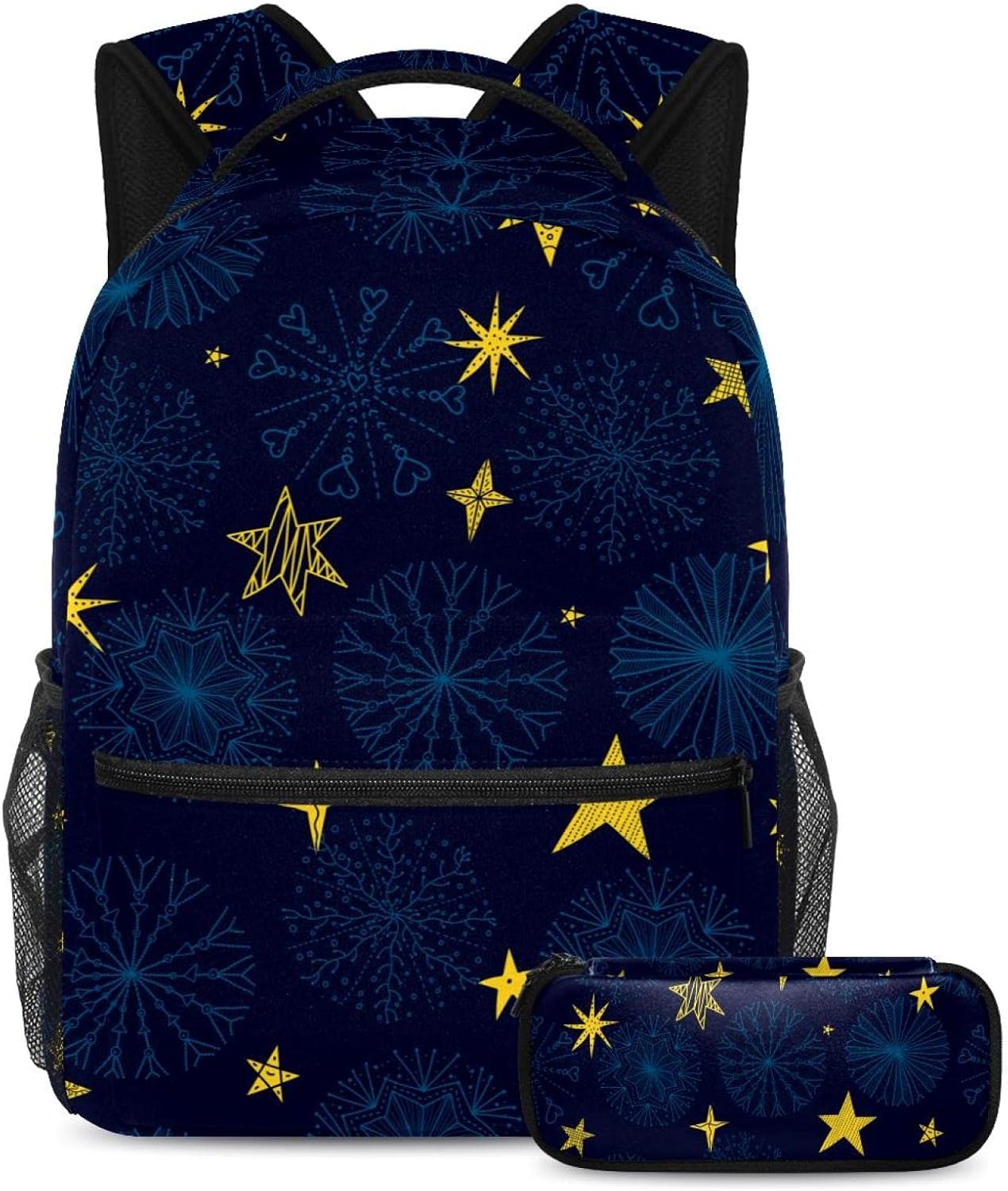 Boho Stars Blue Flower Pattern School Backpack Set Singapore Ubuy