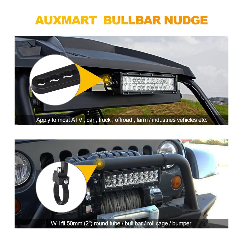 AUXMART Tube Clamps Mounting Brackets for LED Light bar Work Lights Fog