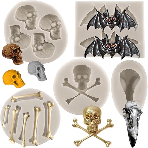 Molde de silicona de Halloween para pastel de calabaza, molde de silicona para pastel, calavera, murciélago, fantasma, bruja, caramelo, molde para