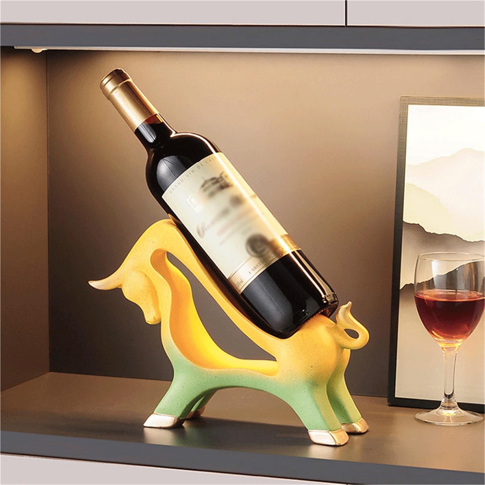 Porta Vini Portabottiglie Sagomato for Cucina casa Bar Sala da Pranzo Soggiorno(Bianco)