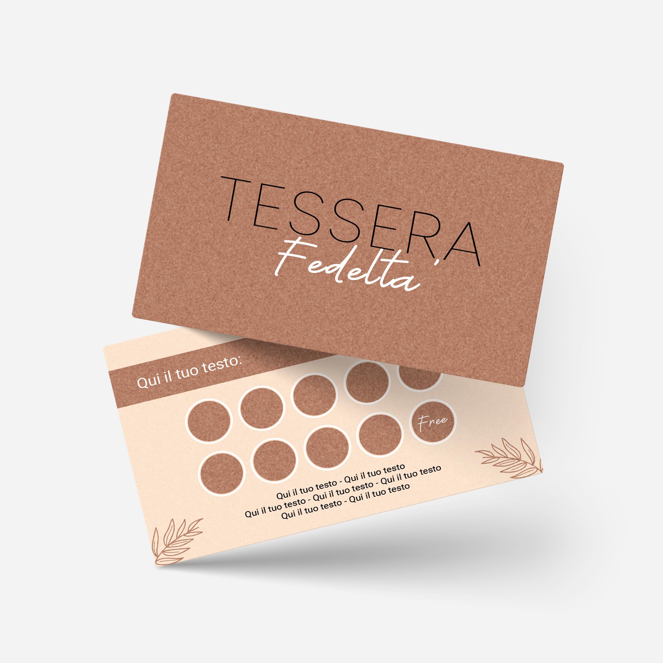 Tessere Fedeltà Personalizzate 8,5x5,5 cm Cartoncino Premium Stampa Fronte Retro 100 Pezzi
