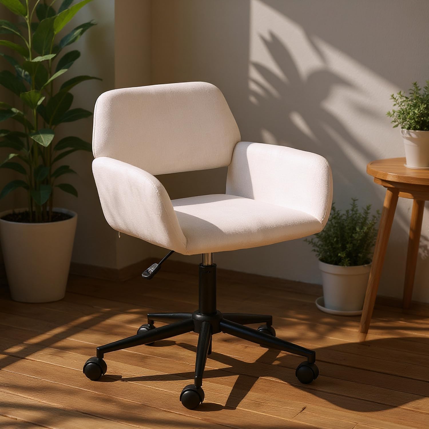 Chaise de salon moderne beige réglable avec assise en chenille