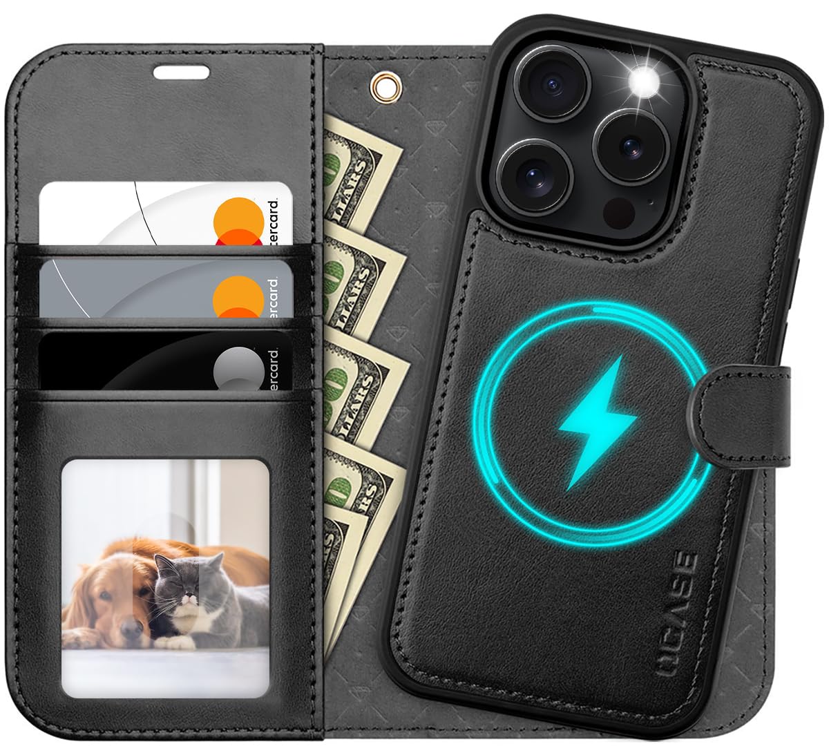 OCASE for iPhone 16 Pro Case, Detachable 2 in 1 PU Leather Wallet Case with RFID Blocking, Wireless Charging, Card Holders
