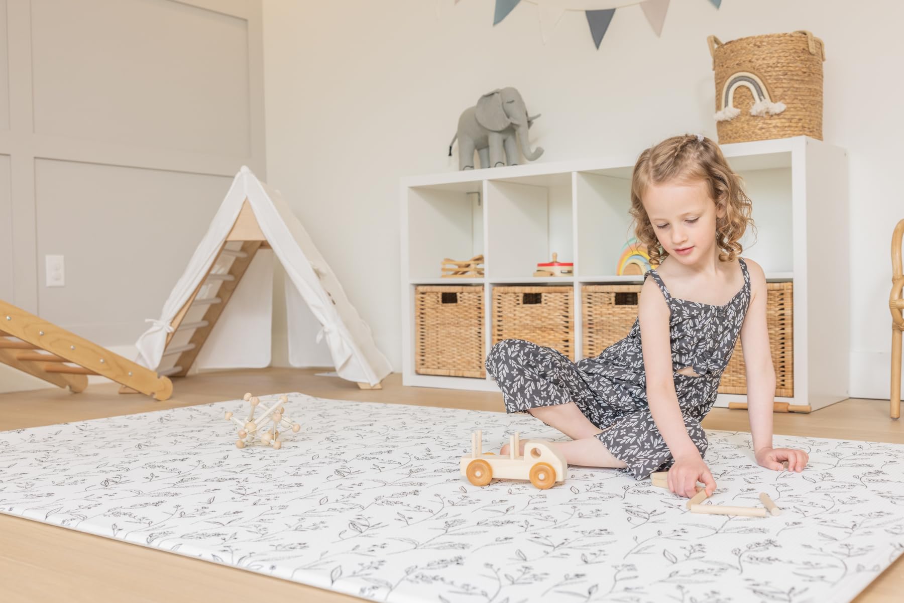 ThriveFully Kids Premium Padded Foam Playmat Large One Piece Baby