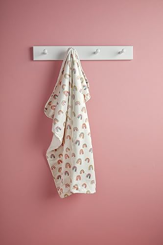 Miniatura 2 de Mud Pie Manta de chenilla para guardería, arcoíris lechoso, 34 x 28 pulgadas