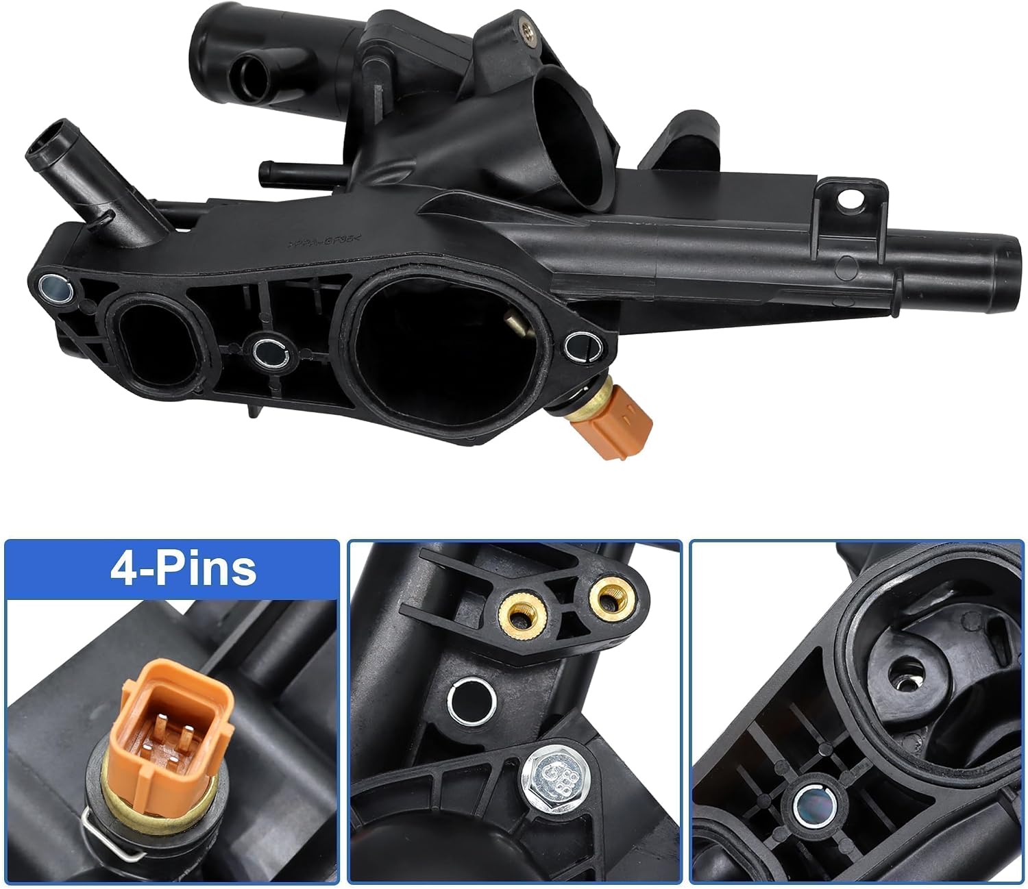 Engine Coolant Thermostat Housing Assembly Compatible with Hyundai Sonata 2011-2014 for Tucson 2010-2015 for Kia Optima 2011-2015 for Sportage 2011-2016 Replaces#256002G500 86025 86230 902-5128 817060