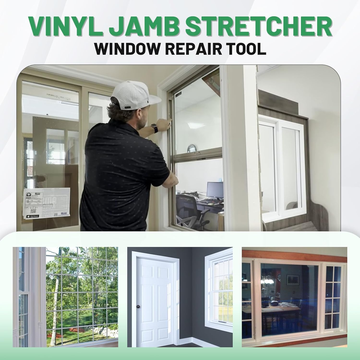 2PCS Window Jamb Stretcher Tool Set with 6061 Aluminum Solid Knob for Vinyl Window Frame Repair, No Cutting/Heat, Repair Pivot Shoes & Balances Easily