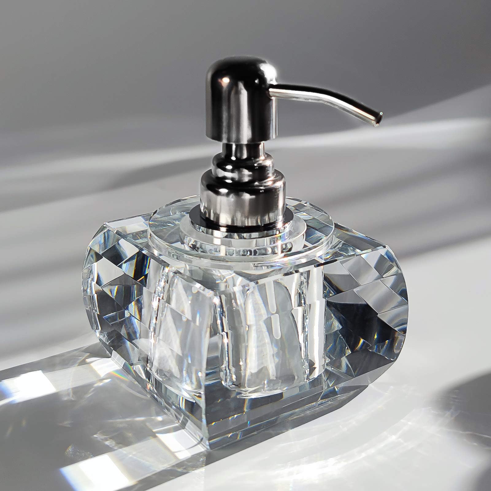 franchise house Shower dispensers,Bathroom Detergent Bottle,Manual soap Dispenser,Detergent Bottle Crystal Glass Desk Ornaments Hotel Club Home Decoration-A