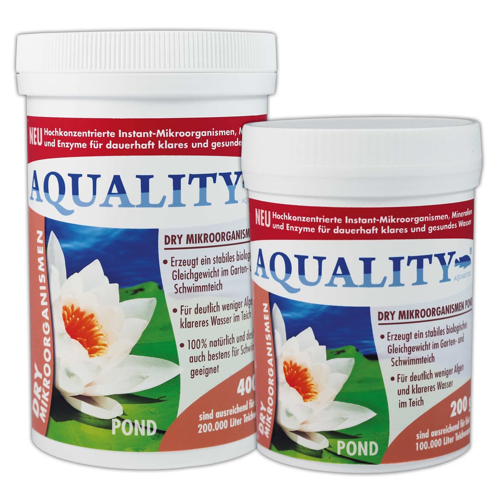 NEUHEIT: AQUALITY Gartenteich Dry Mikroorganismen (Hochkonzentrierte Instant-Mikroorganismen, Mineralien, Enzyme, Abbau Schadstoffe, 100% natürlich), Inhalt:400 g