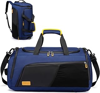 Gym Duffle Bag with Shoe Compartment &Wet Pocket, 3in1 Large Waterproof Sports Gym Bag for Men Women, Travel Duffel Bag Ba...