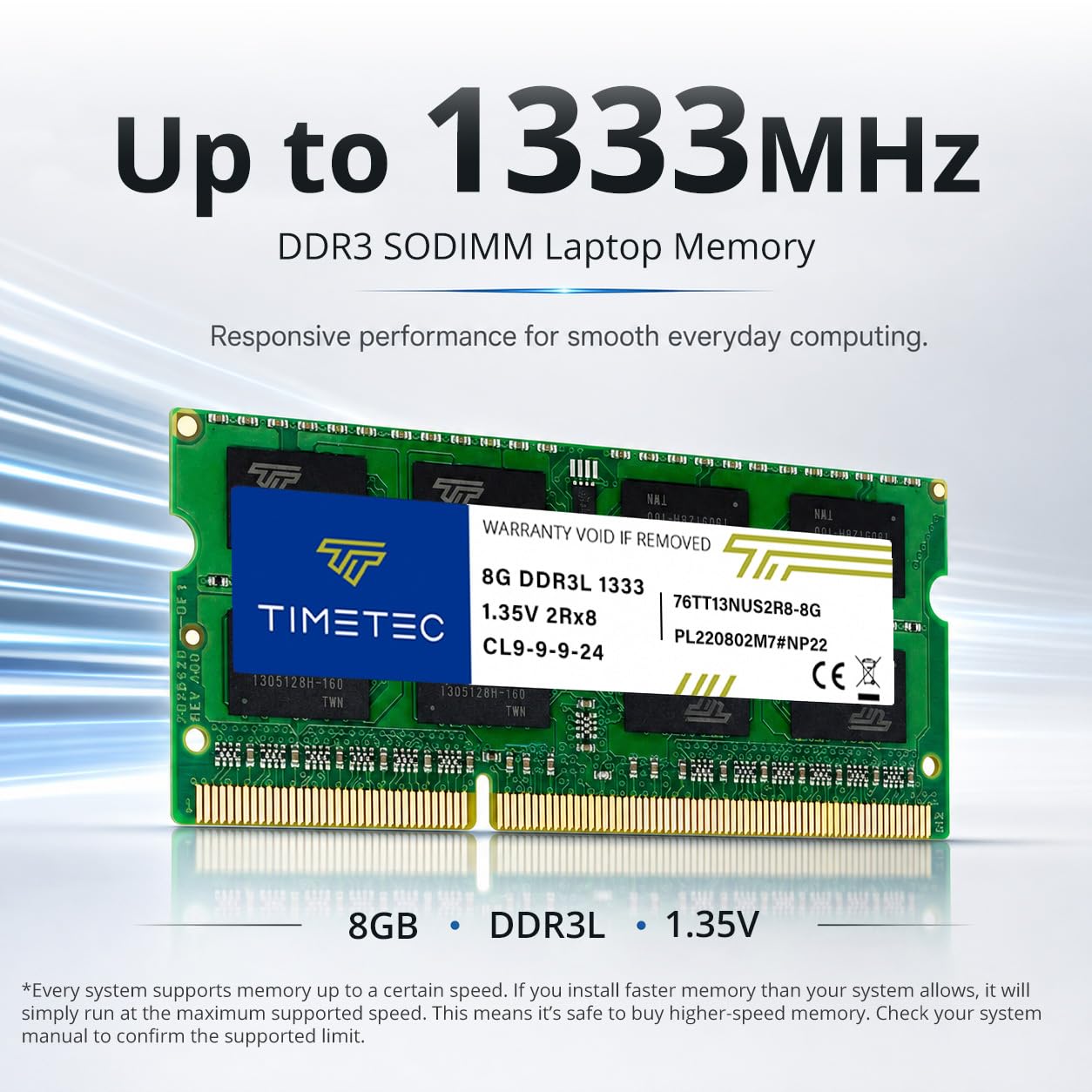 Timetec Zestaw 16 GB (2 x 8 GB) DDR3L 1333 MHz PC3-10600 bez ECC niebuforowany 1,35 V CL9 2Rx8 podwójna ranga 204-pinowy SODIMM laptop notebook PC pamięć RAM moduł aktualizacja (zestaw 16 GB (2 x 8 GB