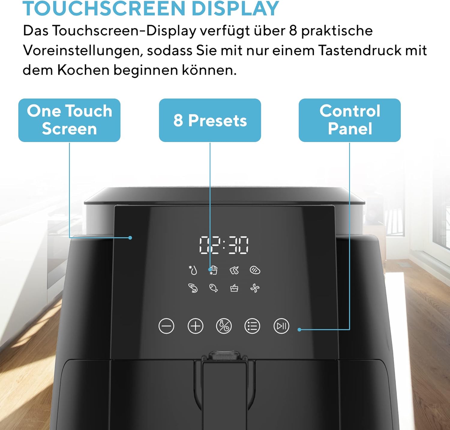 KUMTEL Digital Airfryer XL – 5,5 l, friggitrice senza olio, tecnologia ad aria calda Rapid Air KUMTEL Digital Airfryer XL – 5,5 l, friggitrice senza olio, tecnologia ad aria calda Rapid Air