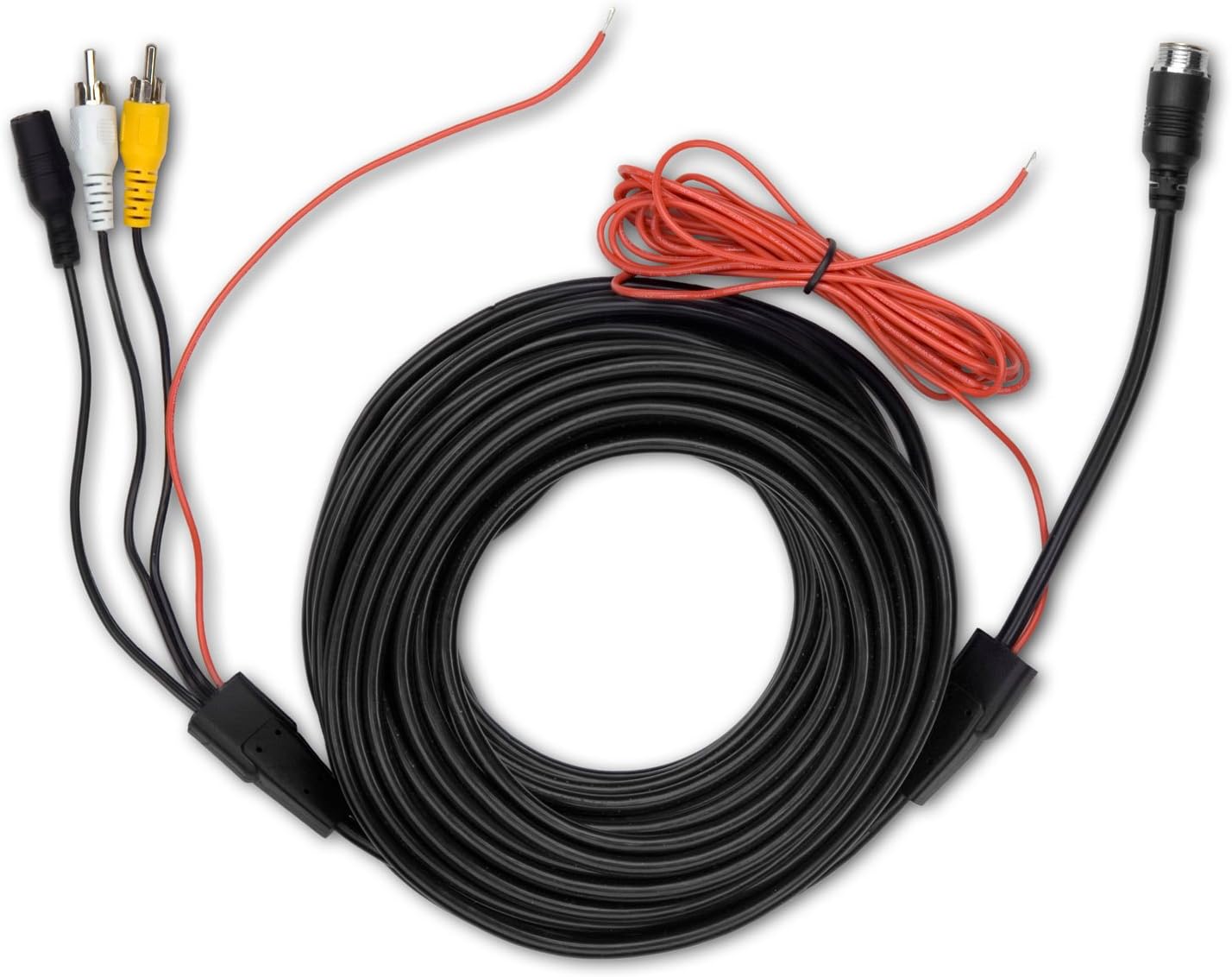 Carmedien Reversing Camera Connecting Cable 15m Connector rear-view RCA Monitor Camera power switch