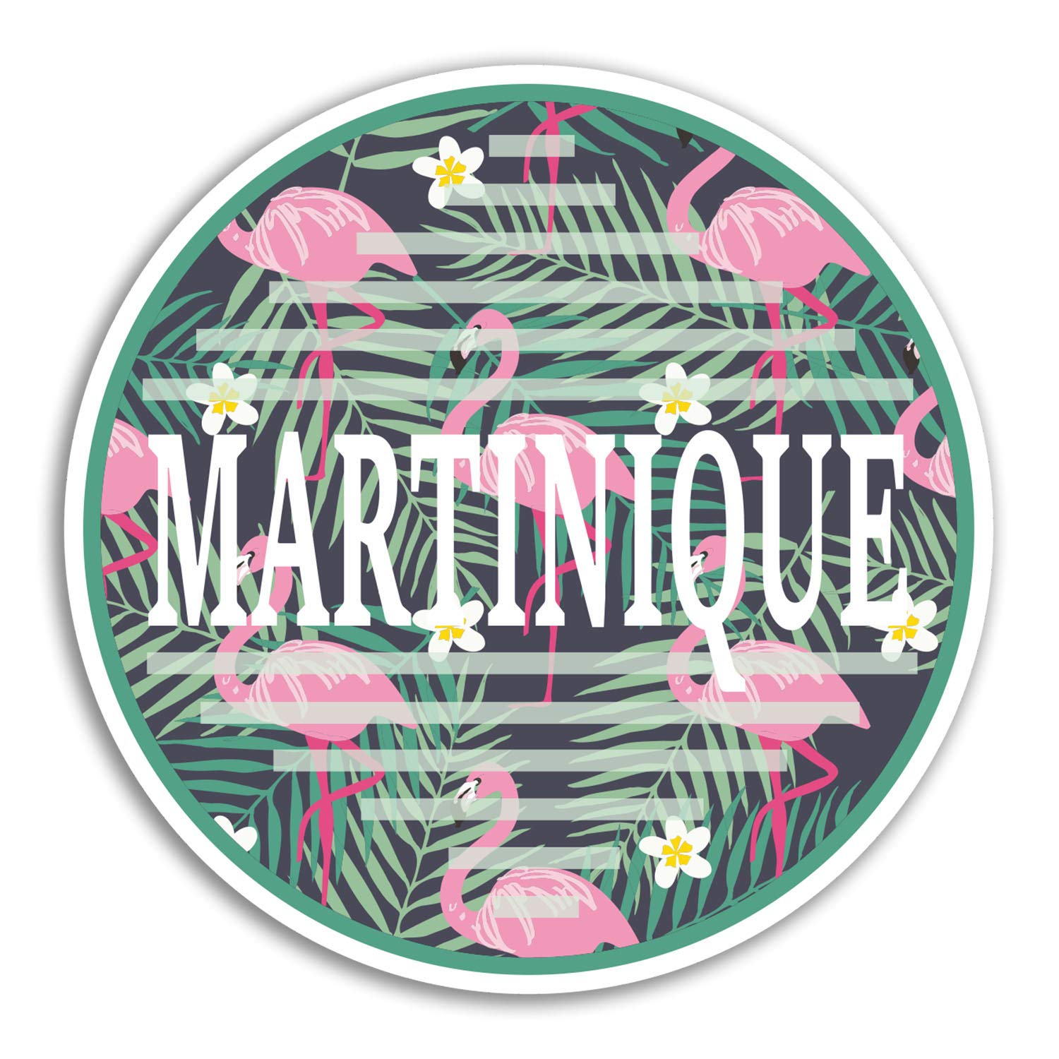 2 x 10cm Martinique Vinyl Stickers - Tropical Fun Sticker Laptop Luggage #20070 (10cm Wide)