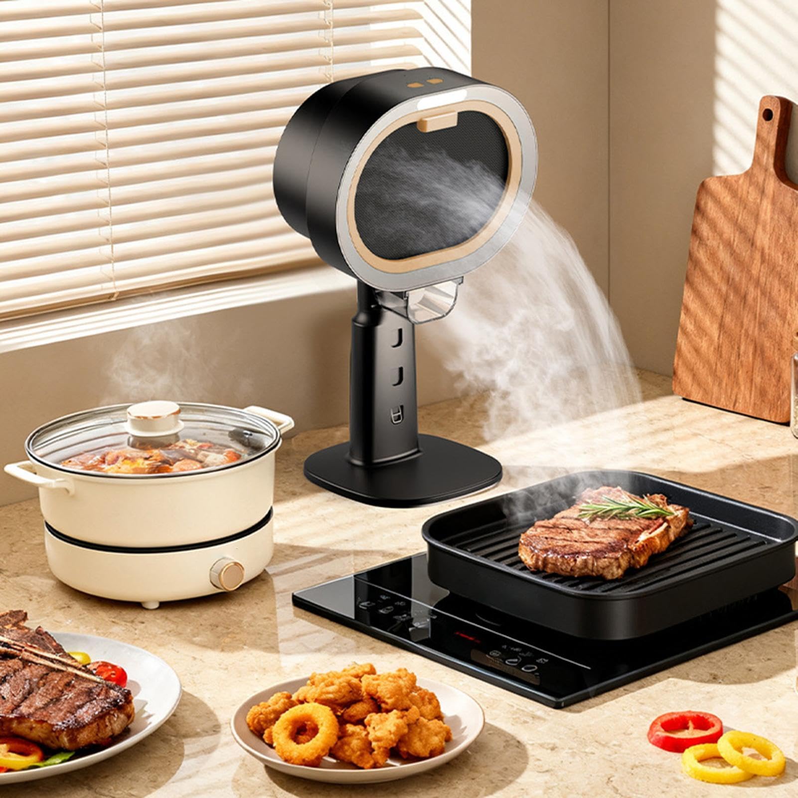 Aspiratore Portatile per Cucina 2 Velocità 3600mAh Ricaricabile con Luce