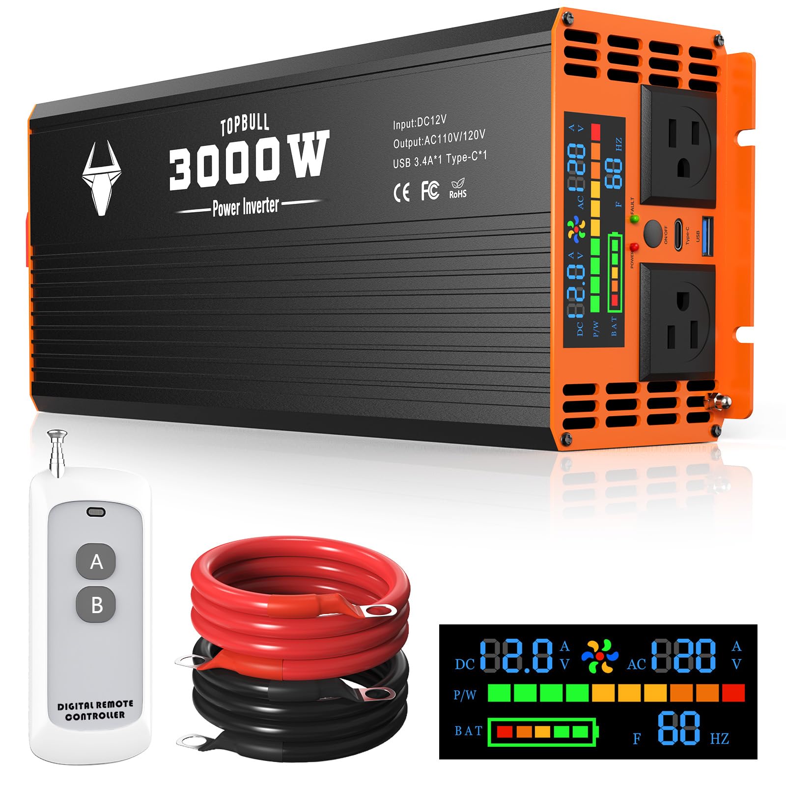TOPBULL 3000W Power Inverter