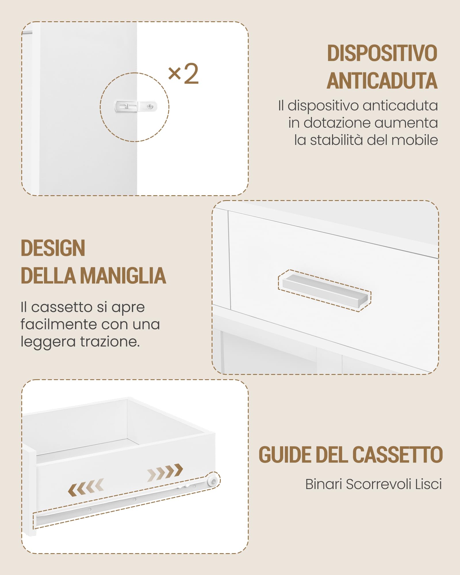 Hzuaneri Credenza Cucina, Mobile Buffet con Illuminazione a Led E Presa Multipla, Piano di Lavoro, 3 Cassetti, Ripiani Regolabili, per Cucina o Sala da Pranzo, 40 x 100 x 185 cm, Bianco 0110203XEU