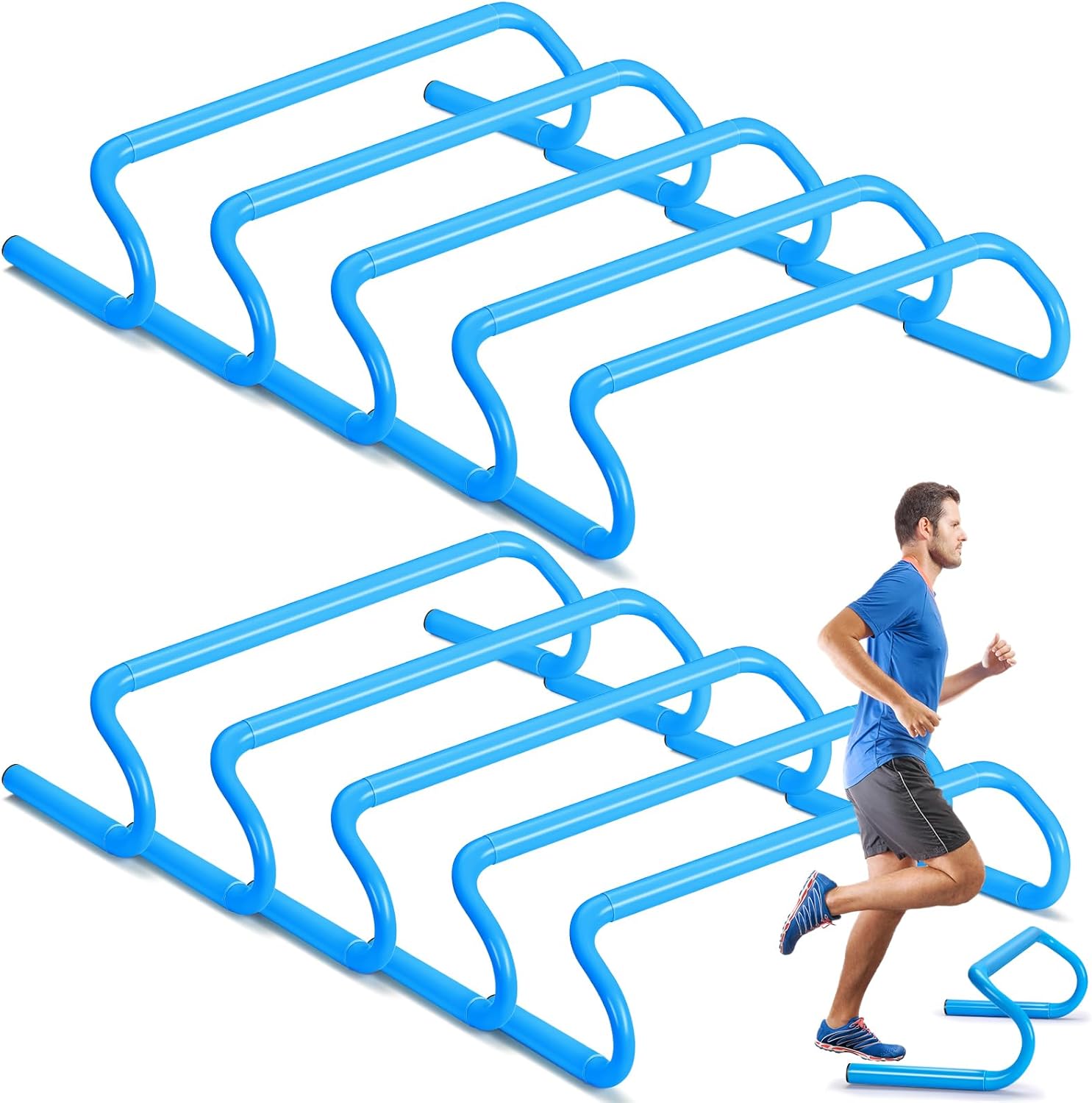 Wettarn 10 Pcs Speed Agility Training Hurdles Detachable Durable Hurdle Agility Plyometric and All Purpose Speed Training Equipment for Athletes Soccer Basketball