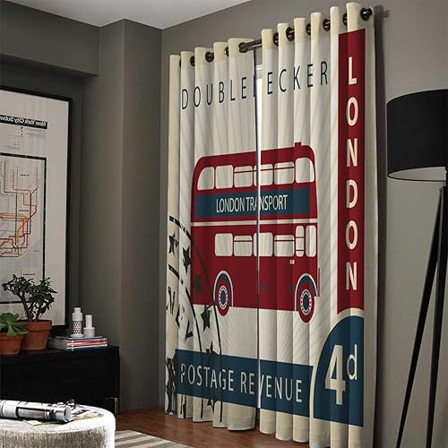 Miniatura 2 de FortuneHouse Blackout Curtains Thermal Insulated Modern Antique Style Stamp Solid Pattern Metal Grommet Elegant Room Drapes Window Curtain for