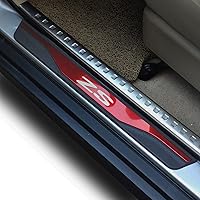 Vista 7 de GZBFTDH Auto Parts - Protector de umbral de puerta, para MG ZS, accesorios para automóvil, acero con placa de protección de entrada de plástico Azul