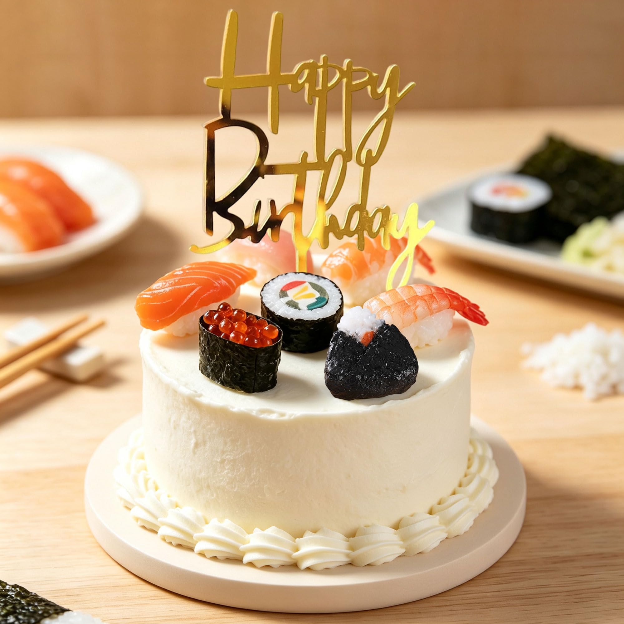 Sushi Cake Decoration for Japanese Birthday Party Decorations