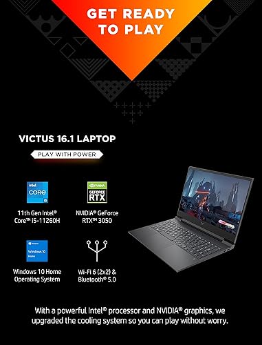 Vista 2 de HP Victus 16 - Laptop para juegos, NVIDIA GeForce RTX 3050, Intel Core i5-11260H de 11ª generación, 8 GB de RAM, SSD de 512 GB, pantalla IPS Full HD