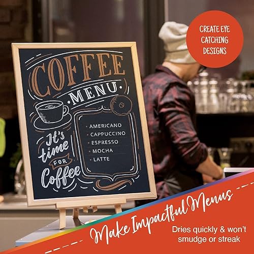 Miniatura 5 de Crafts 4 All Marcadores de tiza líquida para letreros de pizarra, menú de bistró, vidrio de ventana de automóvil, borrado en seco, lavables, 25