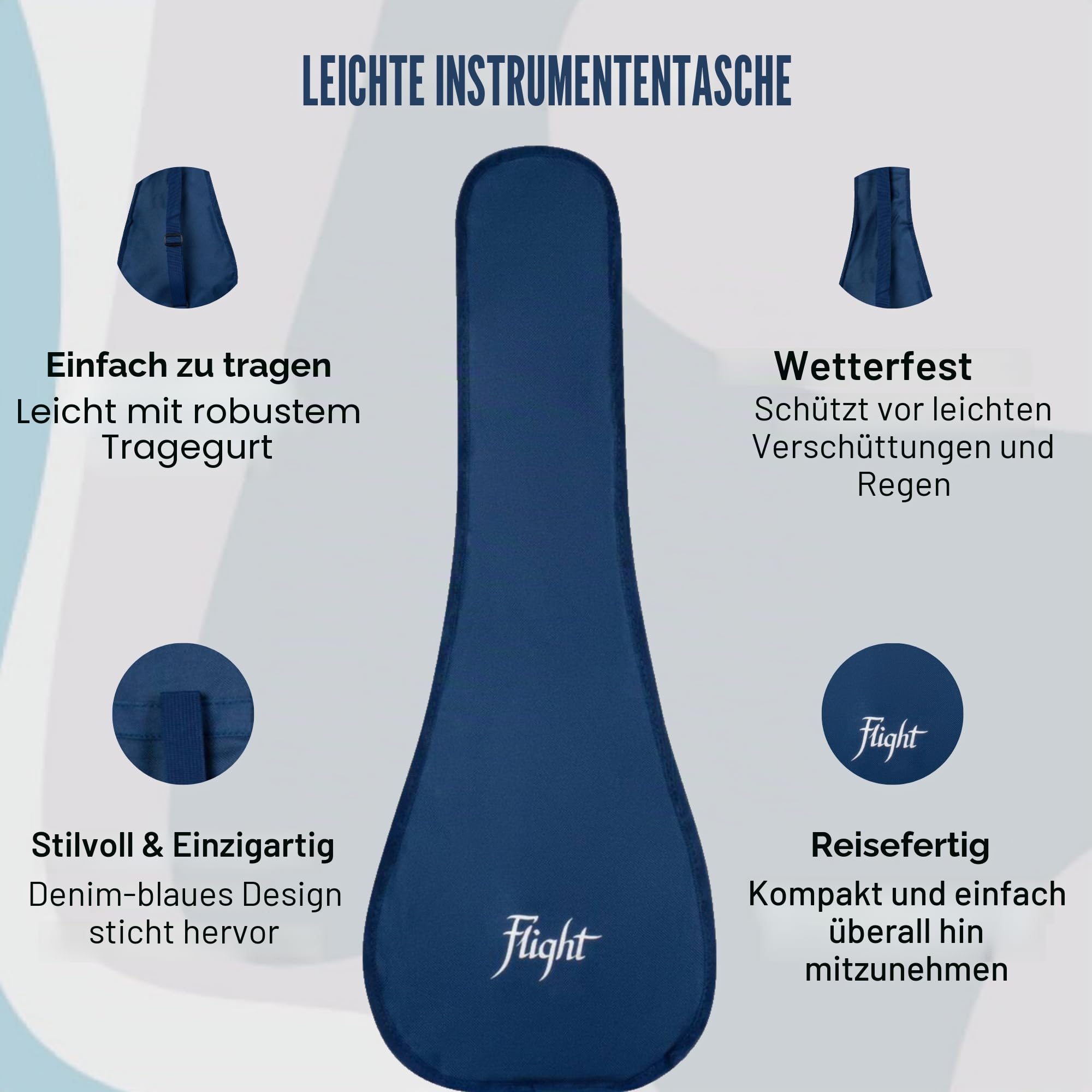 Flight, 4-saitige Travel Series Sopran-Ukulele, schwarz (TUS-35 BK)