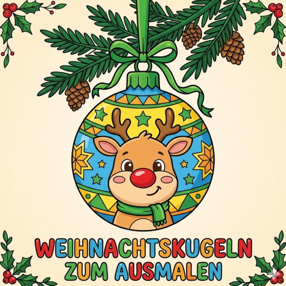 Ausmalbilder Weihnachtskugeln: entspannt durch den Advent