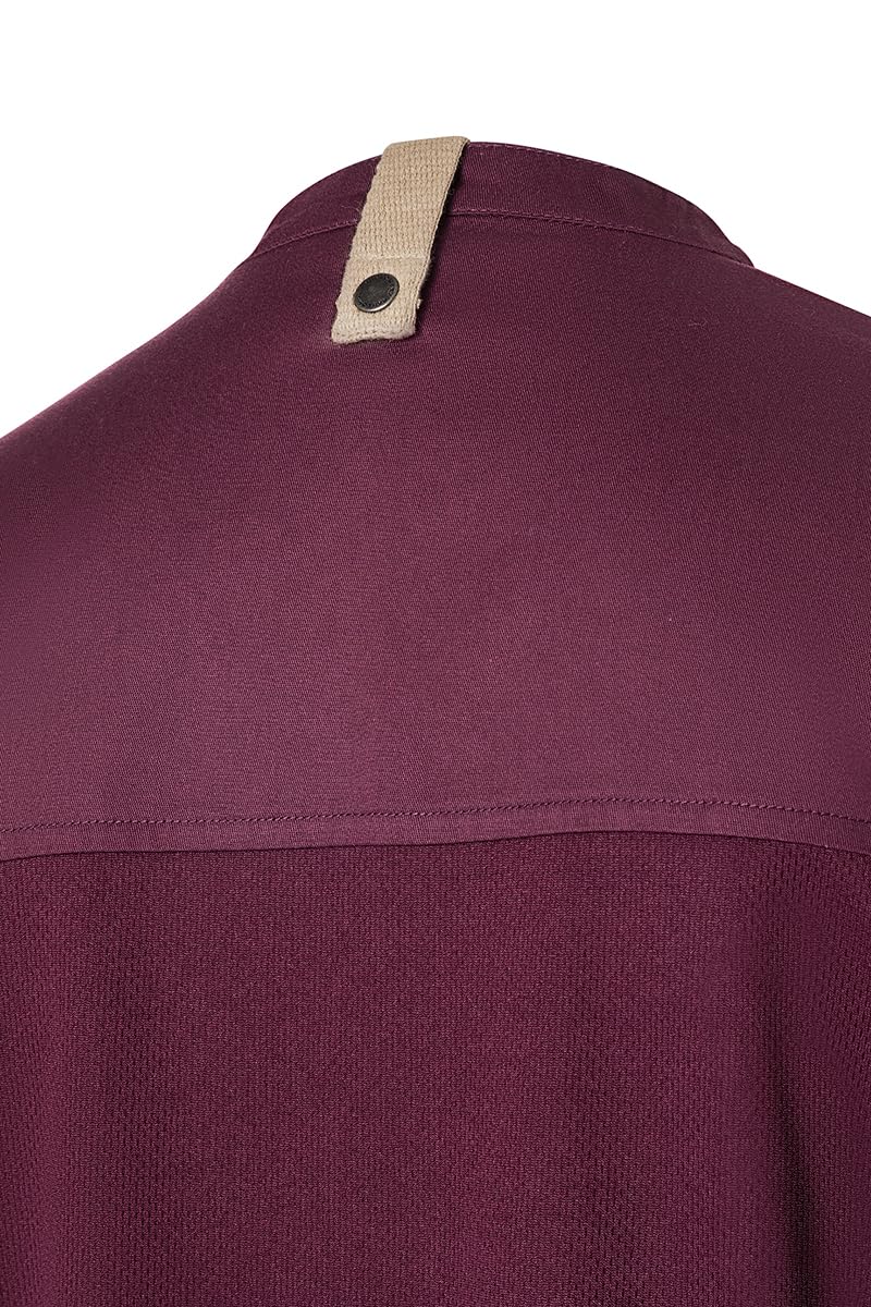 Karlowsky Damen Kochjacke Green-Generation Kurzarm Druckknöpfe Modern Fit Polyester/Baumwollmix Oeko-TEX® nachhaltig Aubergine - Größe 42