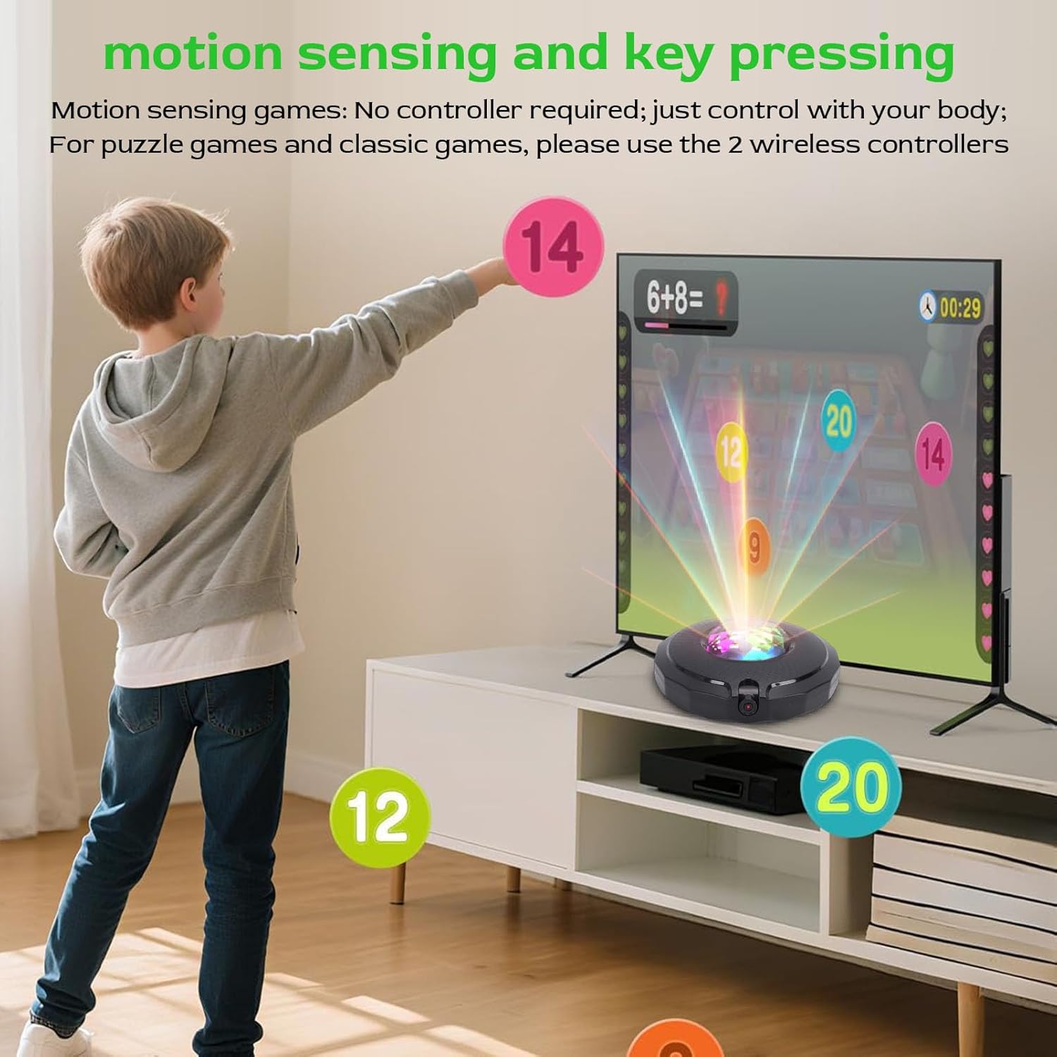 Jectse AR Motion Gaming Console, Plug and Play TV Video Game System with 2 Wireless Controllers and 16GB Memory Card, for Family Game Nights Indoor Exercise 3 71+OLs8HOCL. AC SL1500