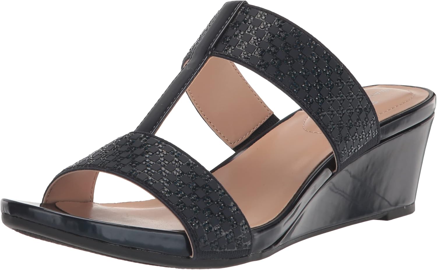 Bandolino Women's IHAVETO2 Wedge Sandal, New Luxe Navy 400, 5