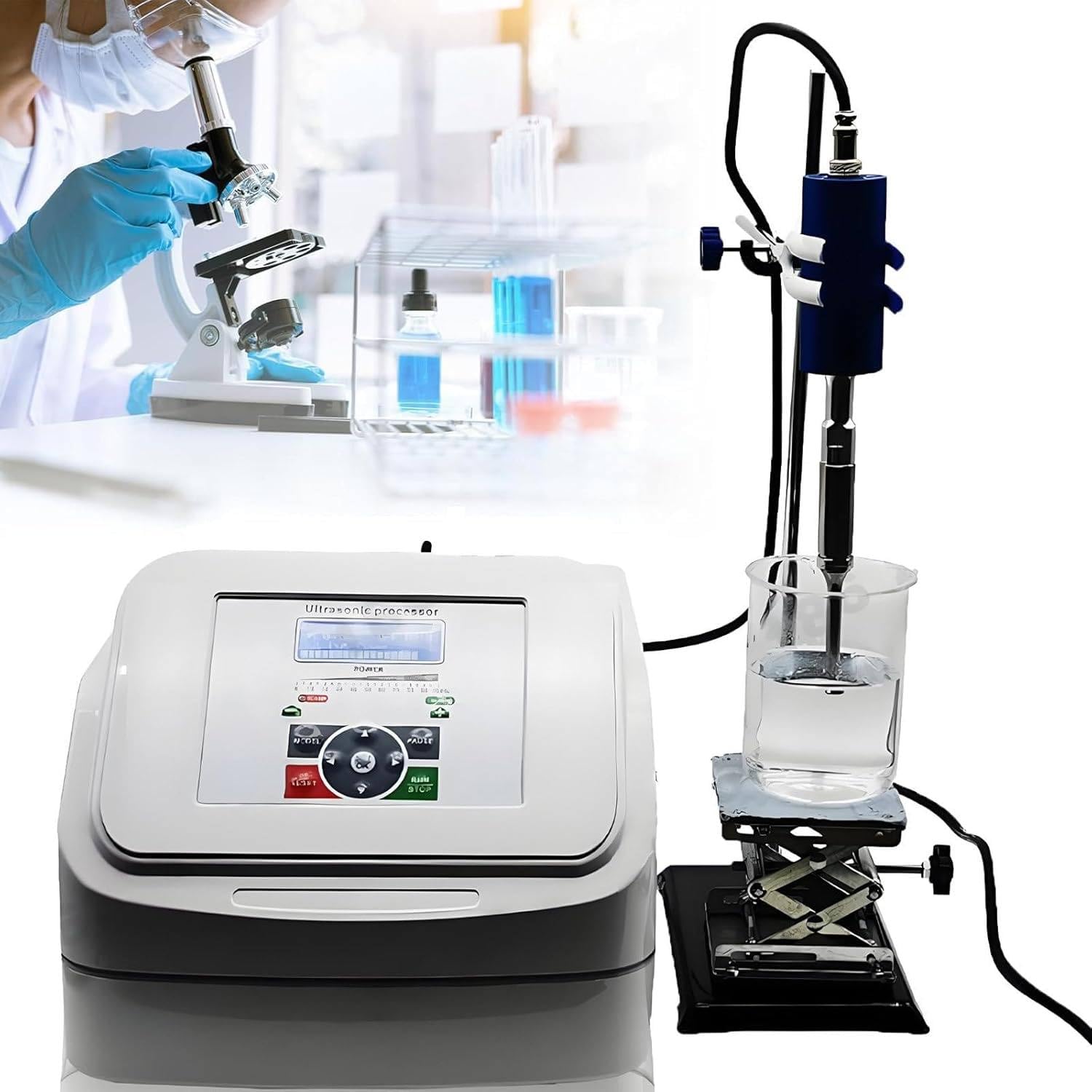 FJYAWEN 800w Sonicator, Ultrasonic Homogenizer, Cell Disruptor Mixer, Laboratory Emulsifier, Adjustable 1s to 99h, For Biology, Optics, Jewelry, Aerospace and Equipment 8mmprobe