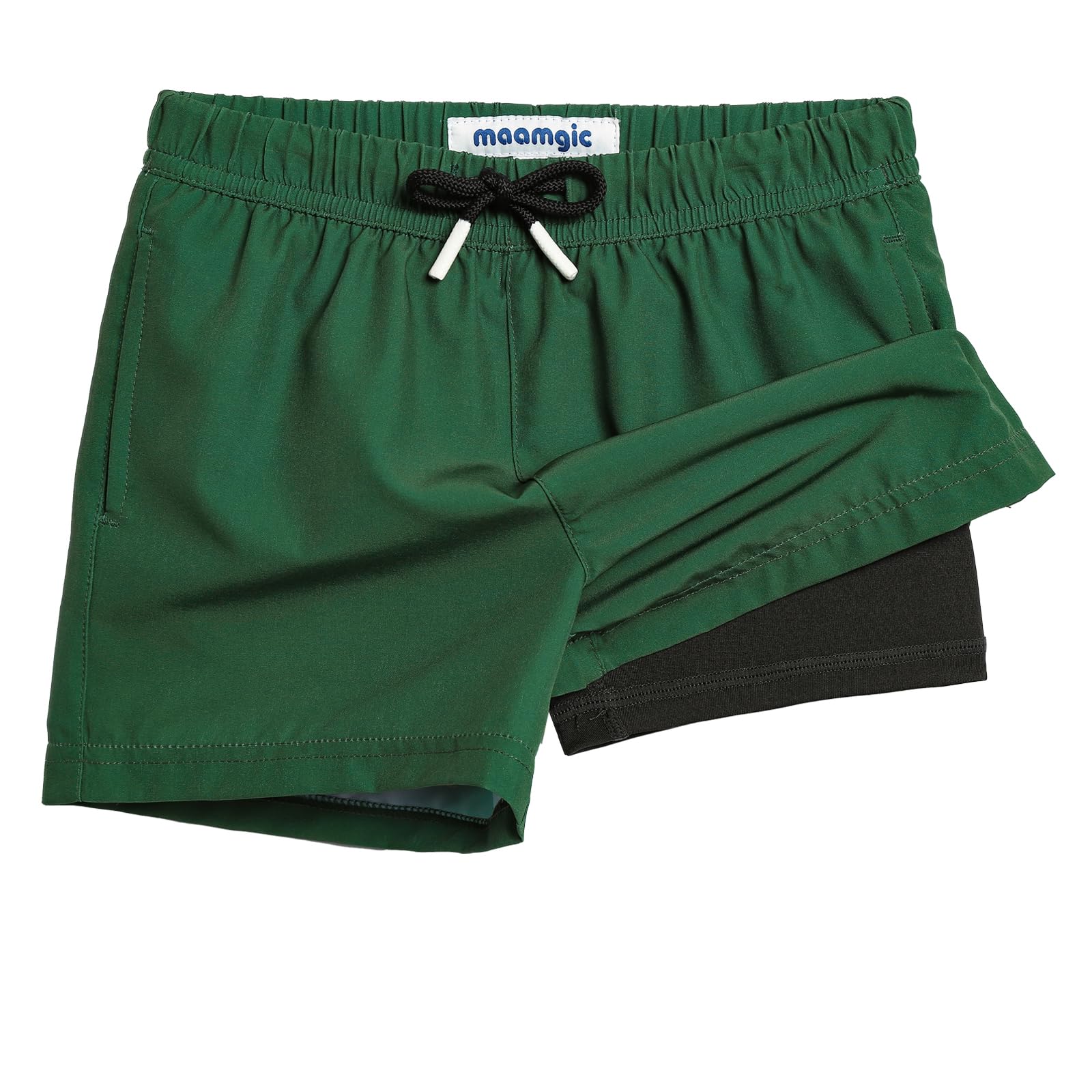 MaaMgic Boys Swim Trunks with Compression Liner Toddler Stretch Quick Dry Swim Shorts Quick Dry 2 in 1 Beach Shorts — view 25