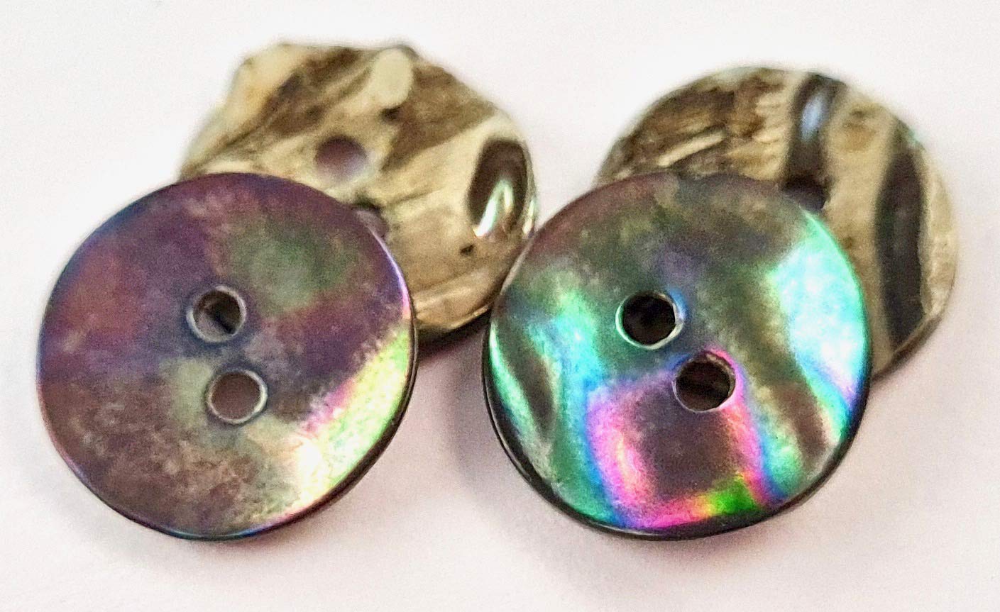 LÜNA Bottoni In Vera Madreperla Colorata 23mm - 4 Pezzi Con Incisione Laser Motivo Nave, Per Camicie E Camicette