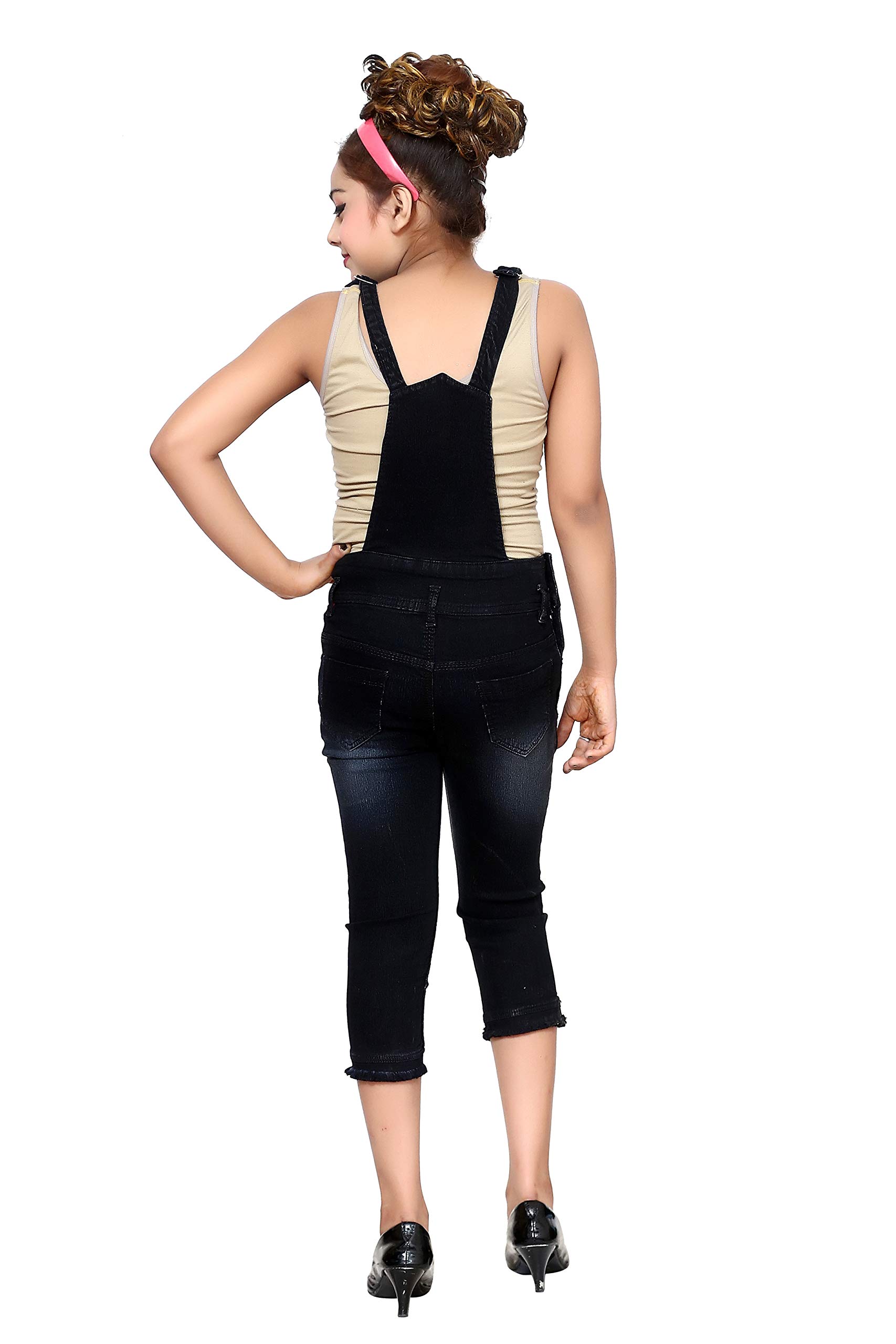 ORIEX Girls stylish comfort capri dungaree BLACK 38 1